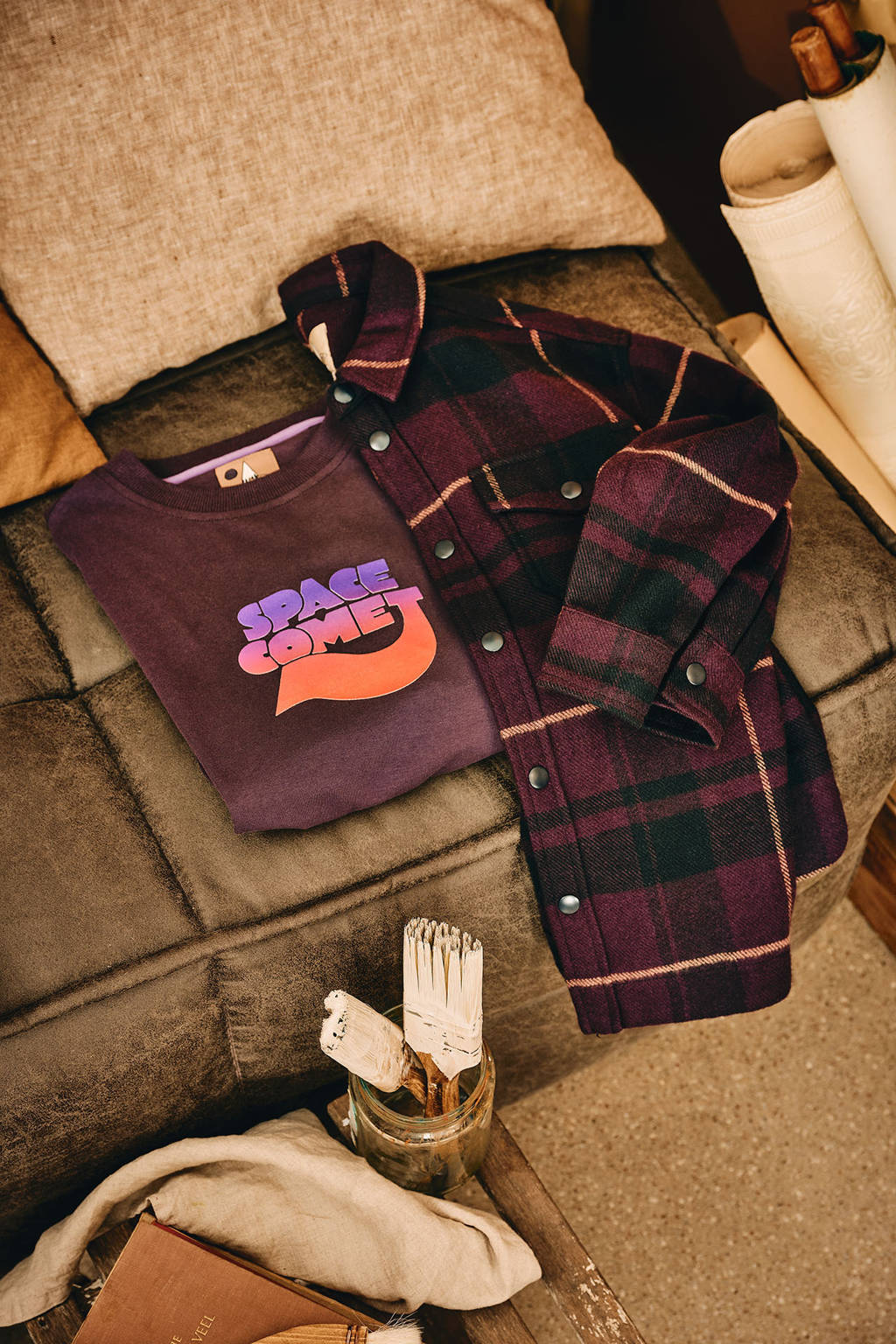Z8 overshirt Kjeld paars/zwart