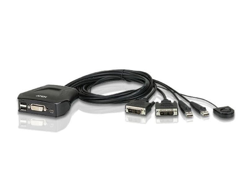 Aten KVM Switch CS22D USB-KVM-Switch mit 2 Ports für DVI-Grafik