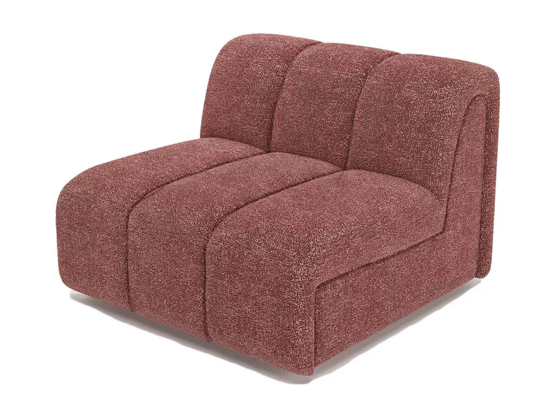 HELENE - Canapé modulable en tissu bouclette rose