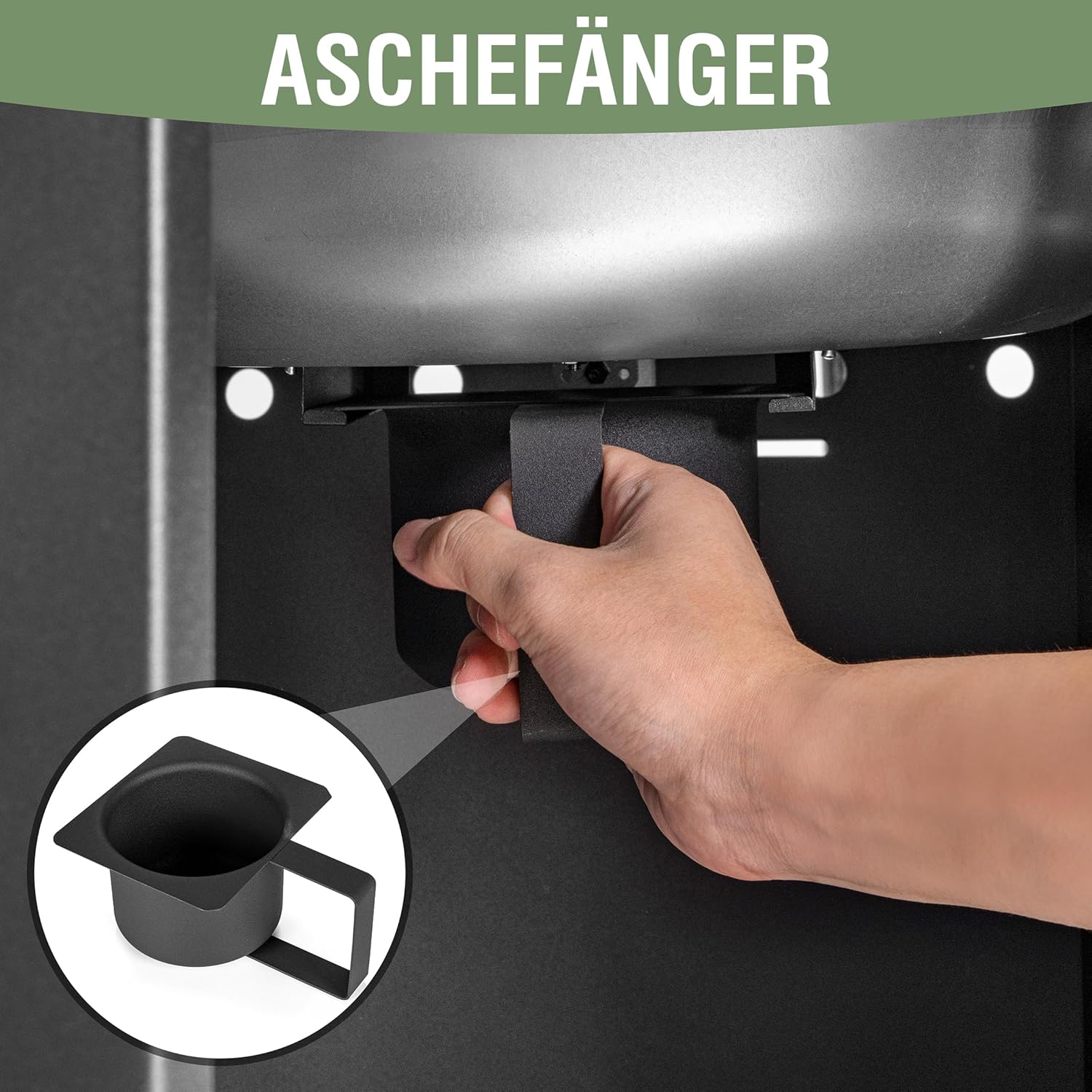 Ambiente Feuertisch Rund, Kohle, Grill, Ambiente inkl. Regenhaube, Grillrost, erweiterbar, Holzkohle, Feuerstelle, BBQ, Schwarz