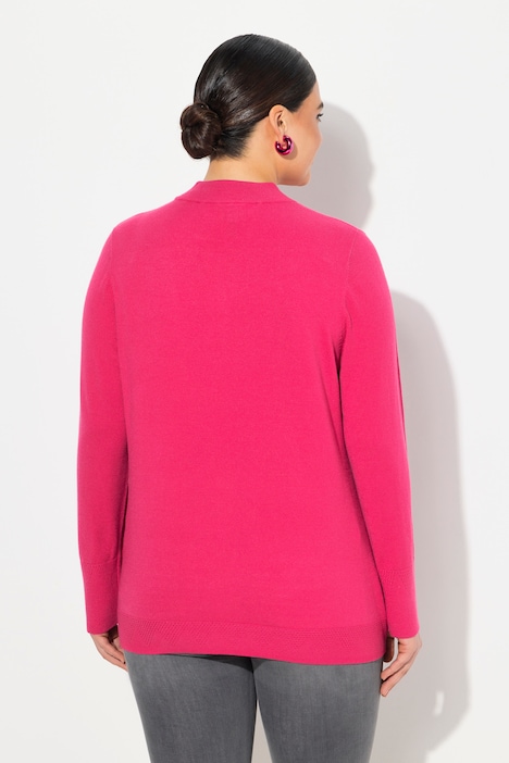 Pullover, Stehkragen, Langarm, Rippbündchen