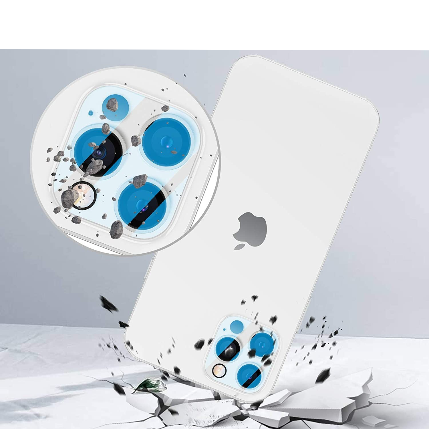 (2er Set) iPhone 12 Pro Kamera Objektiv Protector Panzer Glas Case Friendly - Transparent