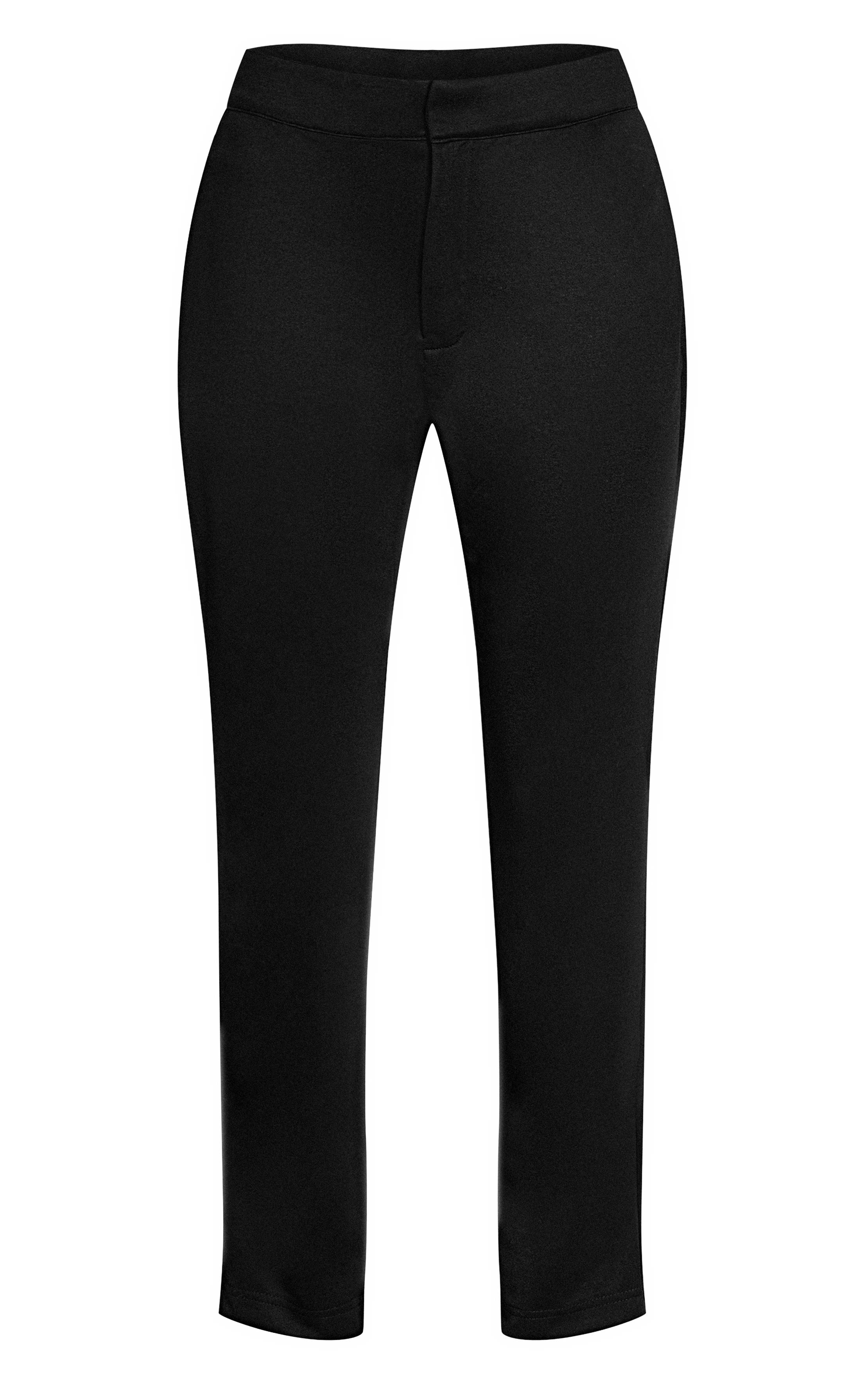 Noir Pantalon Cigarette Taille Mi-haute Ajusté