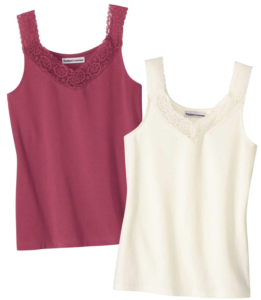 Lot de 2 Débardeurs Dentelle