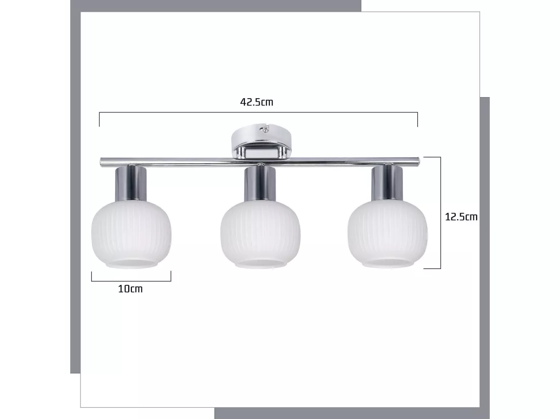 NETTLIFE Spot de plafond blanc E14 abat-jour en verre vintage d'intérieur Spot moderne pour chambre à coucher salon