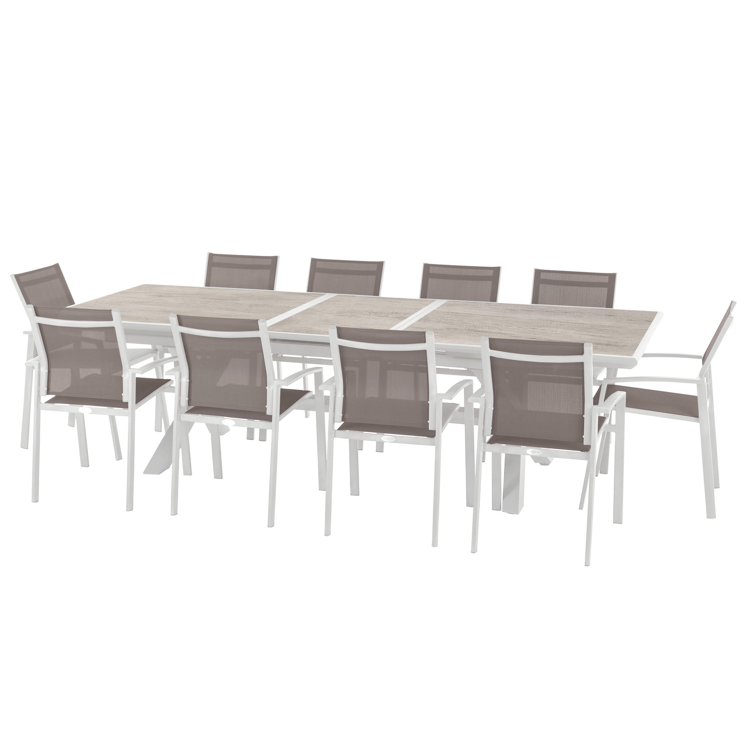TABLE AXIOME EXTENSIBLE ALUMINIUM SEPIA 10 PLACES