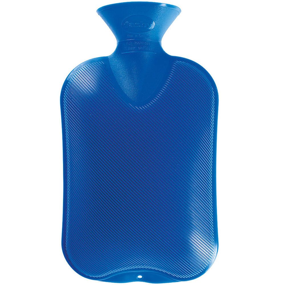 fashy Wärmflasche Doppellamelle mit Wellen-Dekor saphir