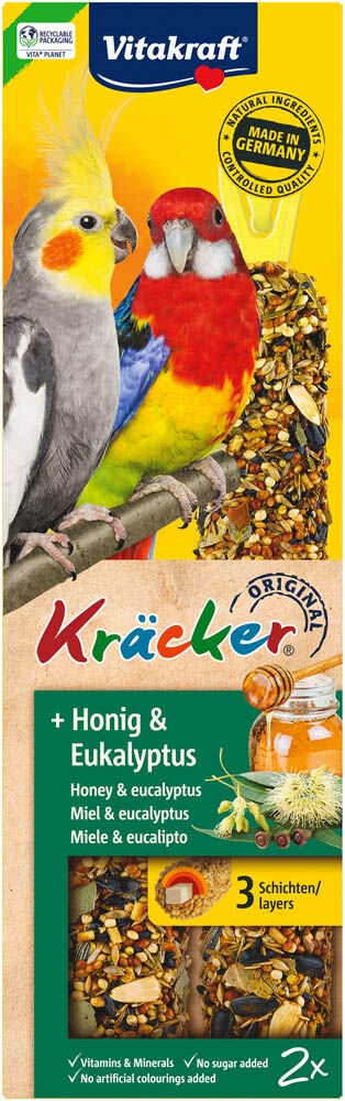 Vitakraft Kräcker Valkparkiet - 2 Stuks - Honing - Snacks|Cracker