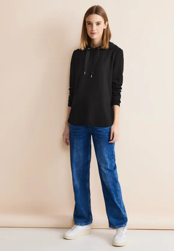 Shirt im Hoodie Style - Black