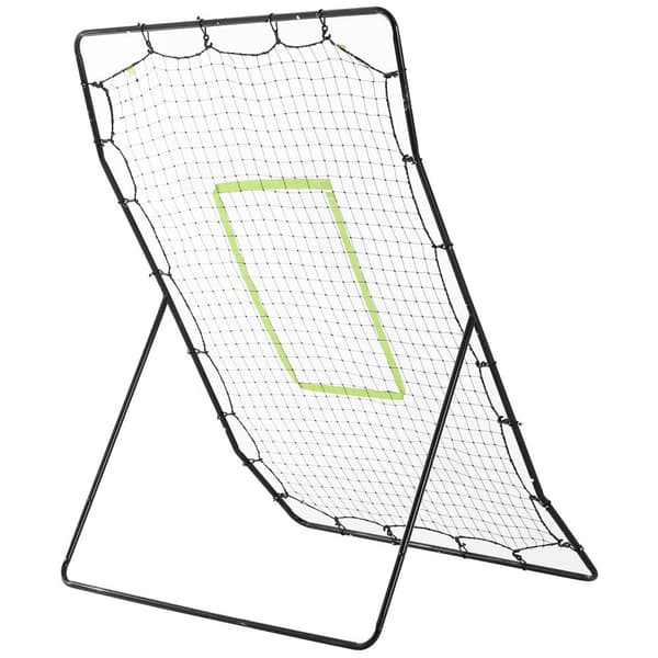 Baseball Rebounder PitchBack, bærbart Rebound veggnett med treffsone for baseball, fotball, metall, svart, 123 x 174 cm