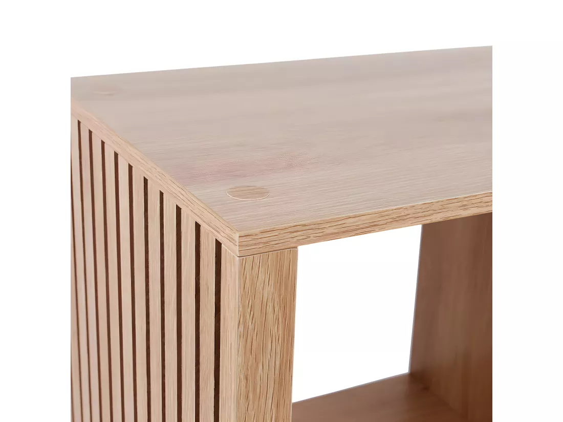 PAJAN - Rangement 4 Cases Effet Bois avec Tasseaux