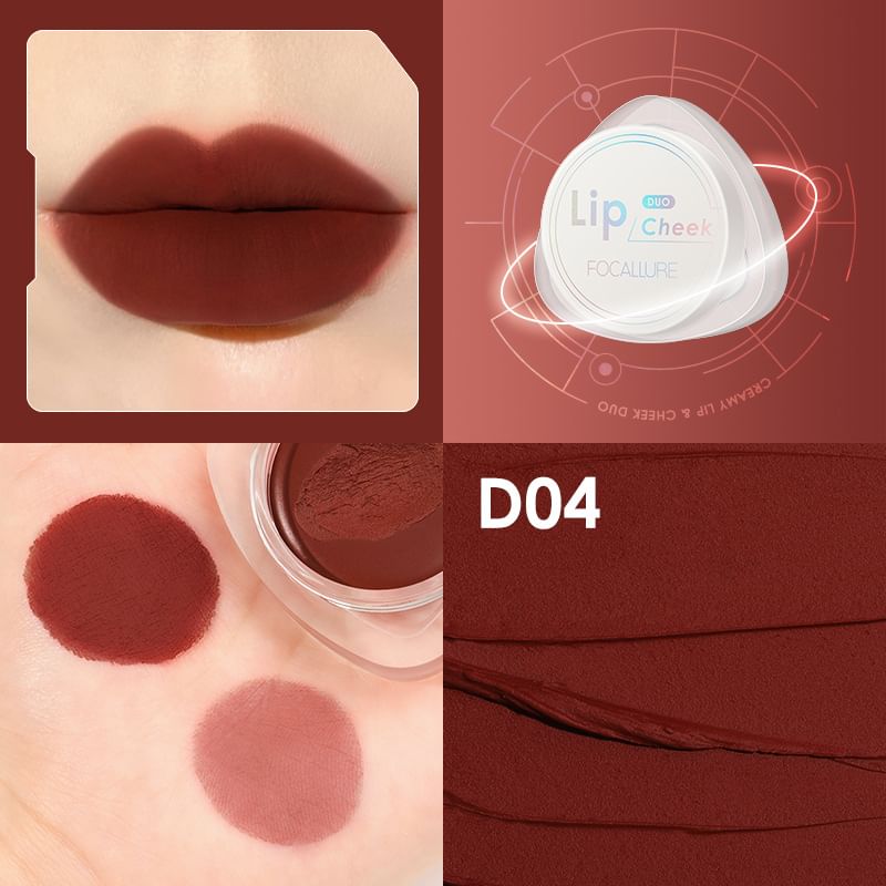 FOCALLURE - Creamy Lip & Cheek Duo - 4 kleuren nude