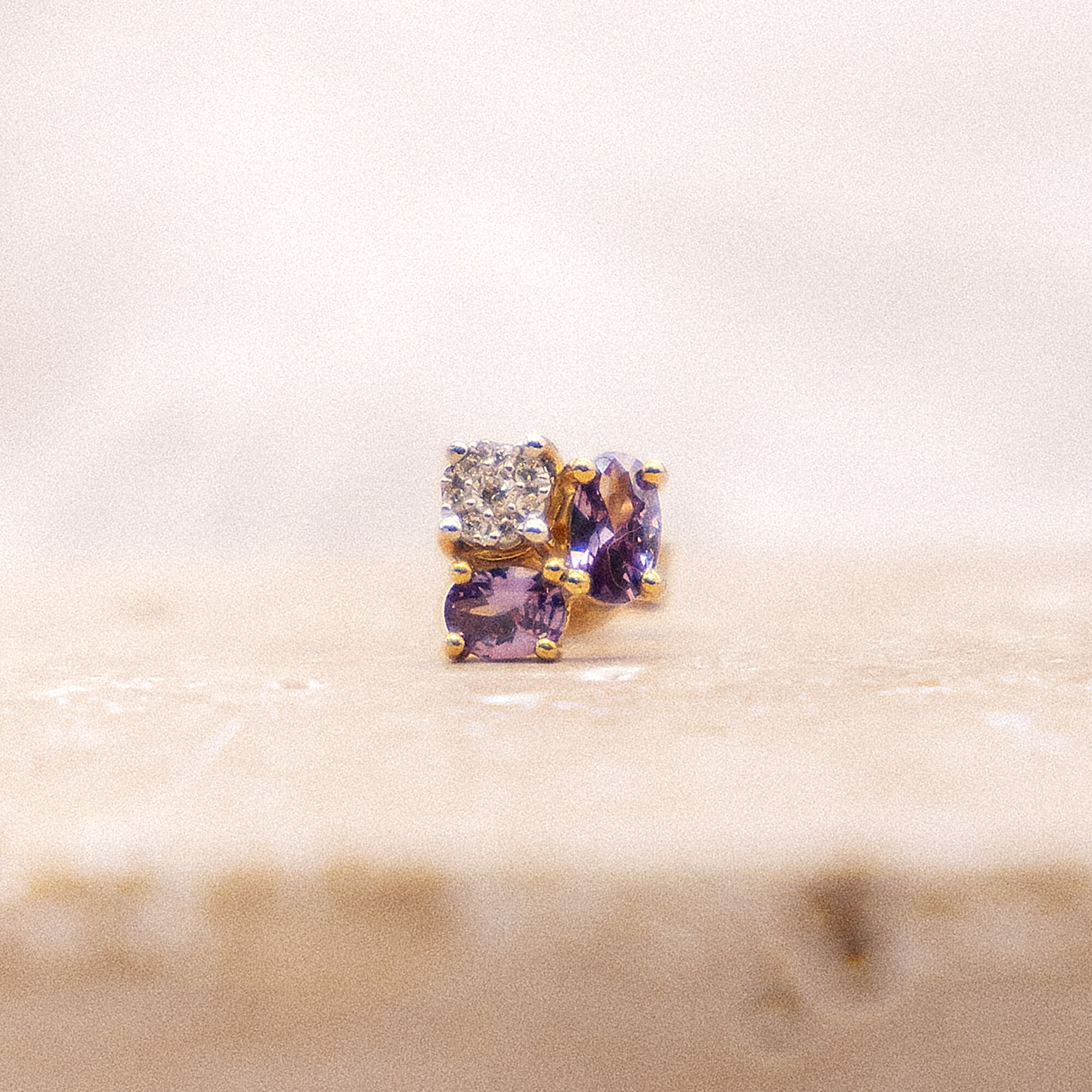 Fascination by Ellen K. Ohrringe Gold 375 Amethyst + Zirkonia