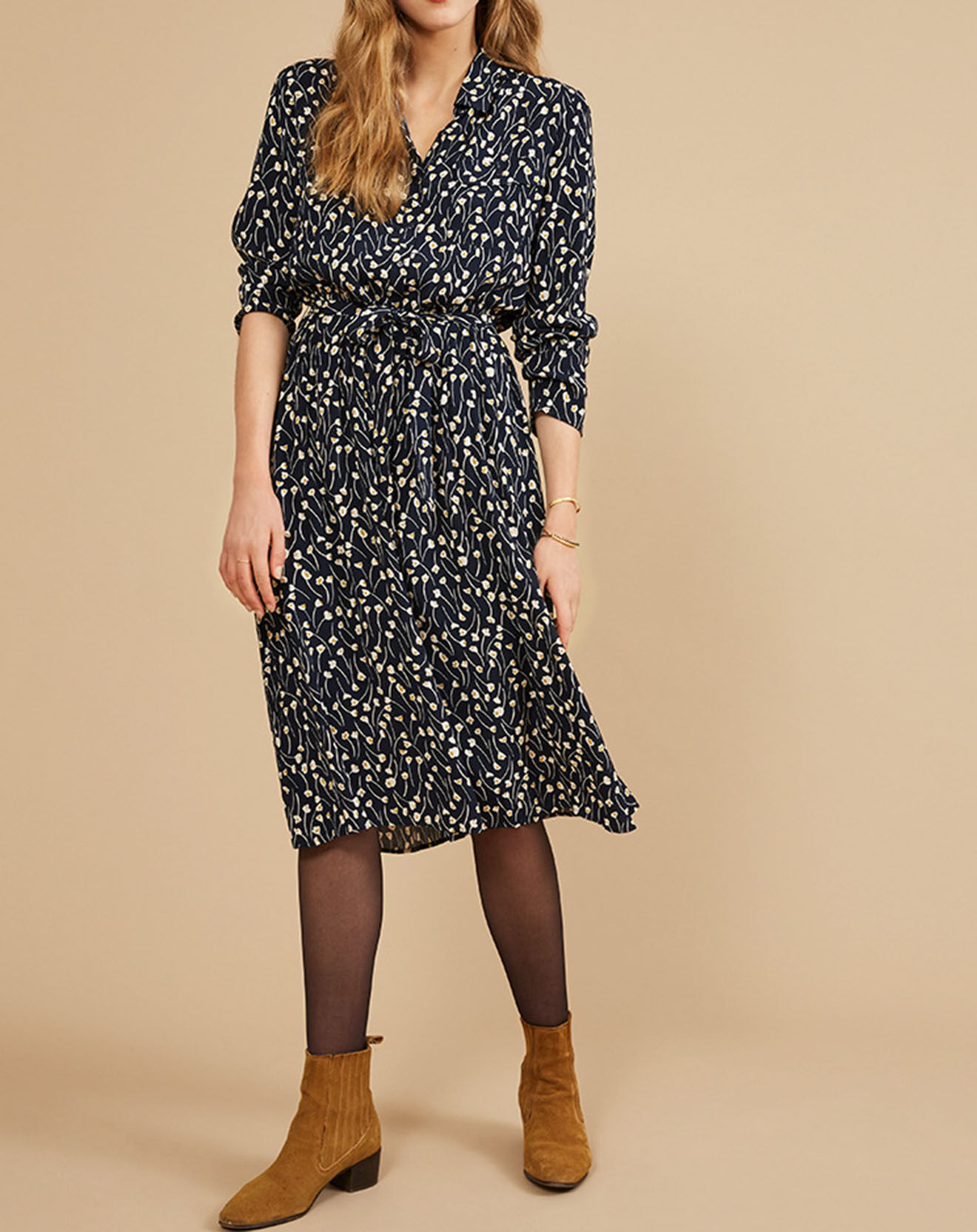 Harris Wilson Robe en Crêpe Earl marine