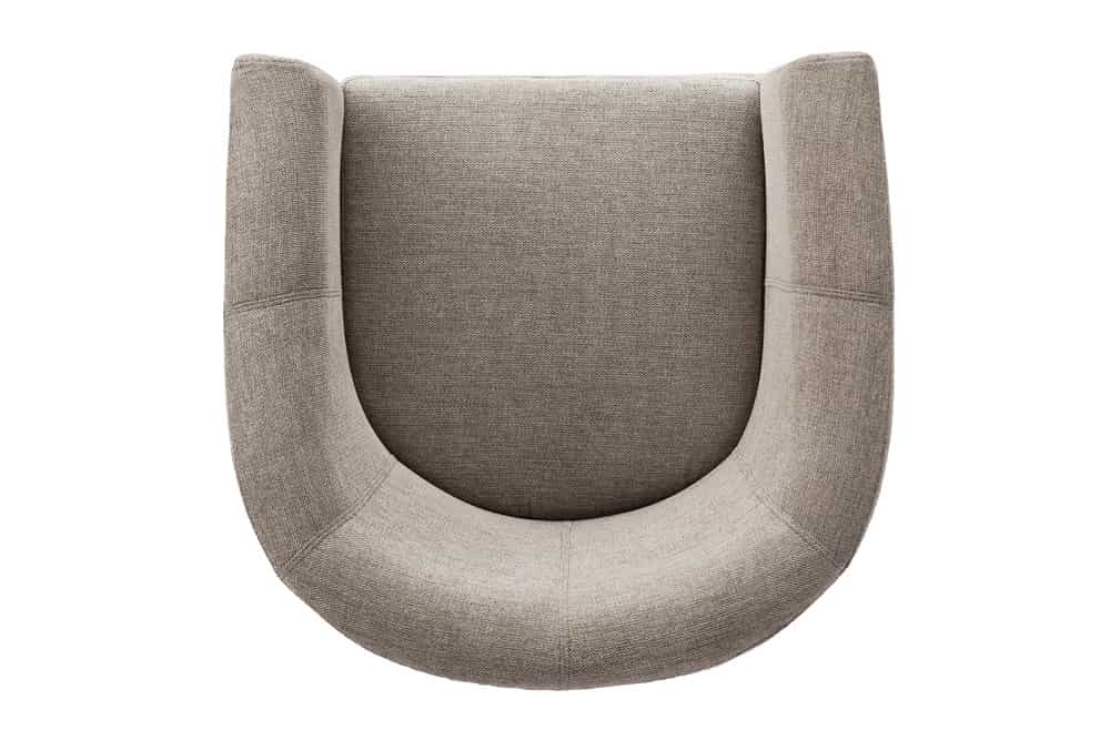 Design Lounge Sessel HEMINGWAY taupe Strukturstoff mit Armlehnen Cocktailsessel