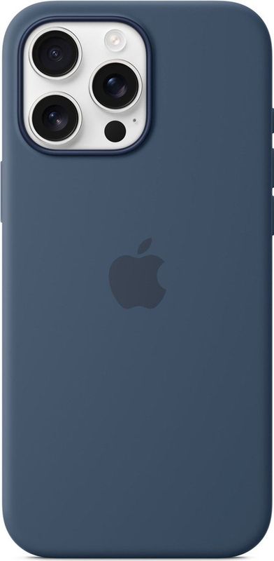 Apple Silicone Backcover MagSafe voor de iPhone 16 Pro Max Denim