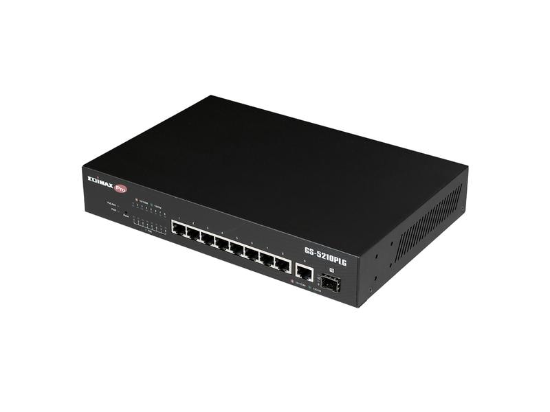 Edimax Pro PoE  Switch GS-5210PLG 10 Port 10-Port Gigabit PoE  Web Smart Switch für Langstrecken mit 1 SFP-Port