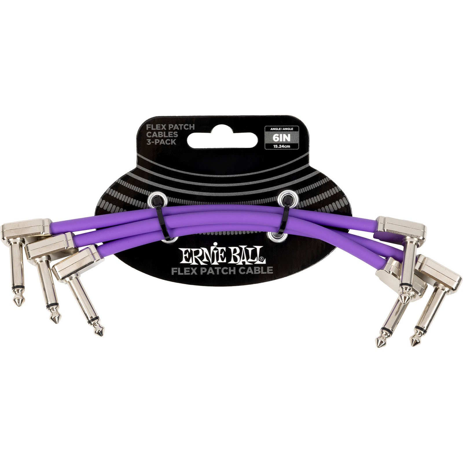 Ernie Ball 6452 Flex Patch Purple 3-Pack patchkabels 15 cm (set van 3)