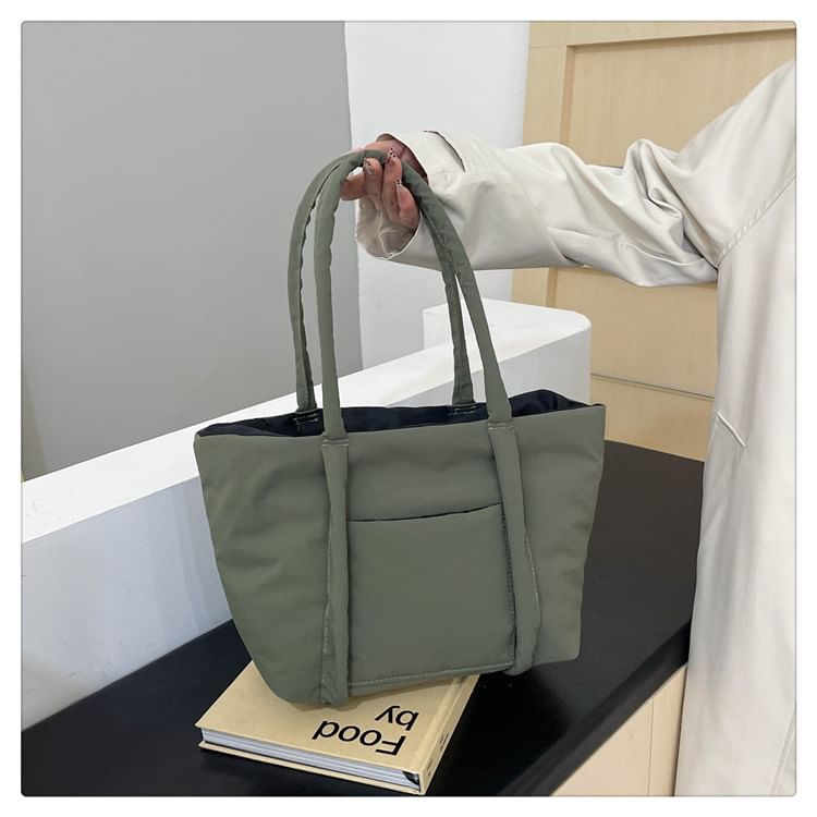 Kleevelind - Gevoerde Tote Bag met Effen Paneel