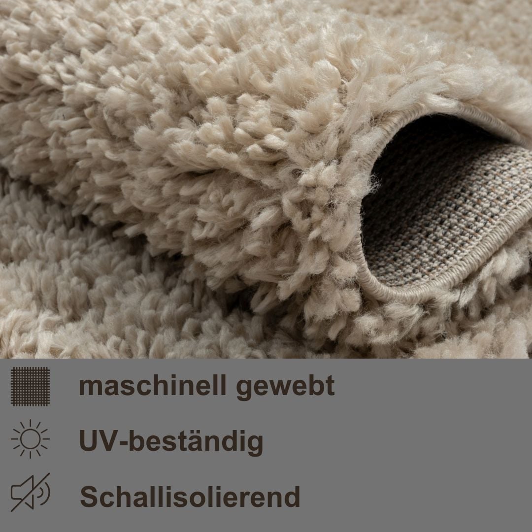 Myflair Möbel & Accessoires Hochflor-Teppich »My Shaggy« rechteckig 37 mm Höhe Shaggy, Uni-Farben, leicht glänzend, Microfaser, extra flauschig
