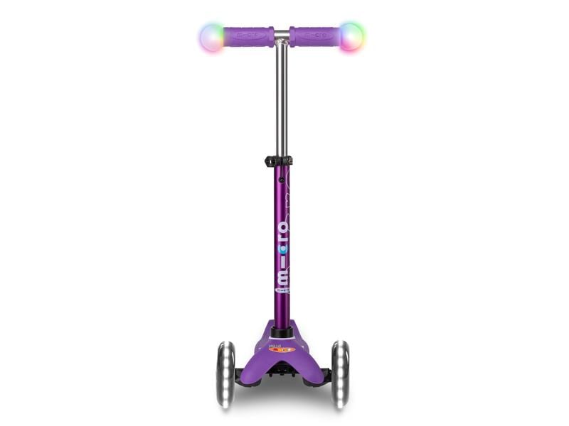 Micro Mobility Kickboard Mini Deluxe Magic Purple, LED Magischer Fahrspass auf drei Rädern – Violett