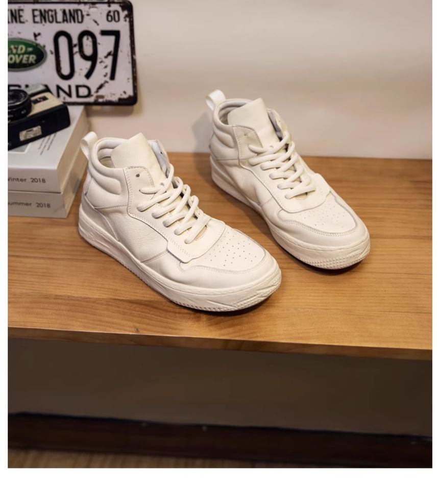 VEAZ - Platform enkelsneakers van echt leer