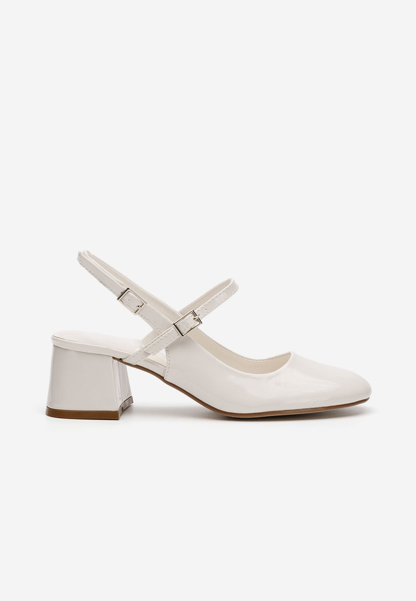 Chaussures vernies à talon épais blancs Korlia
