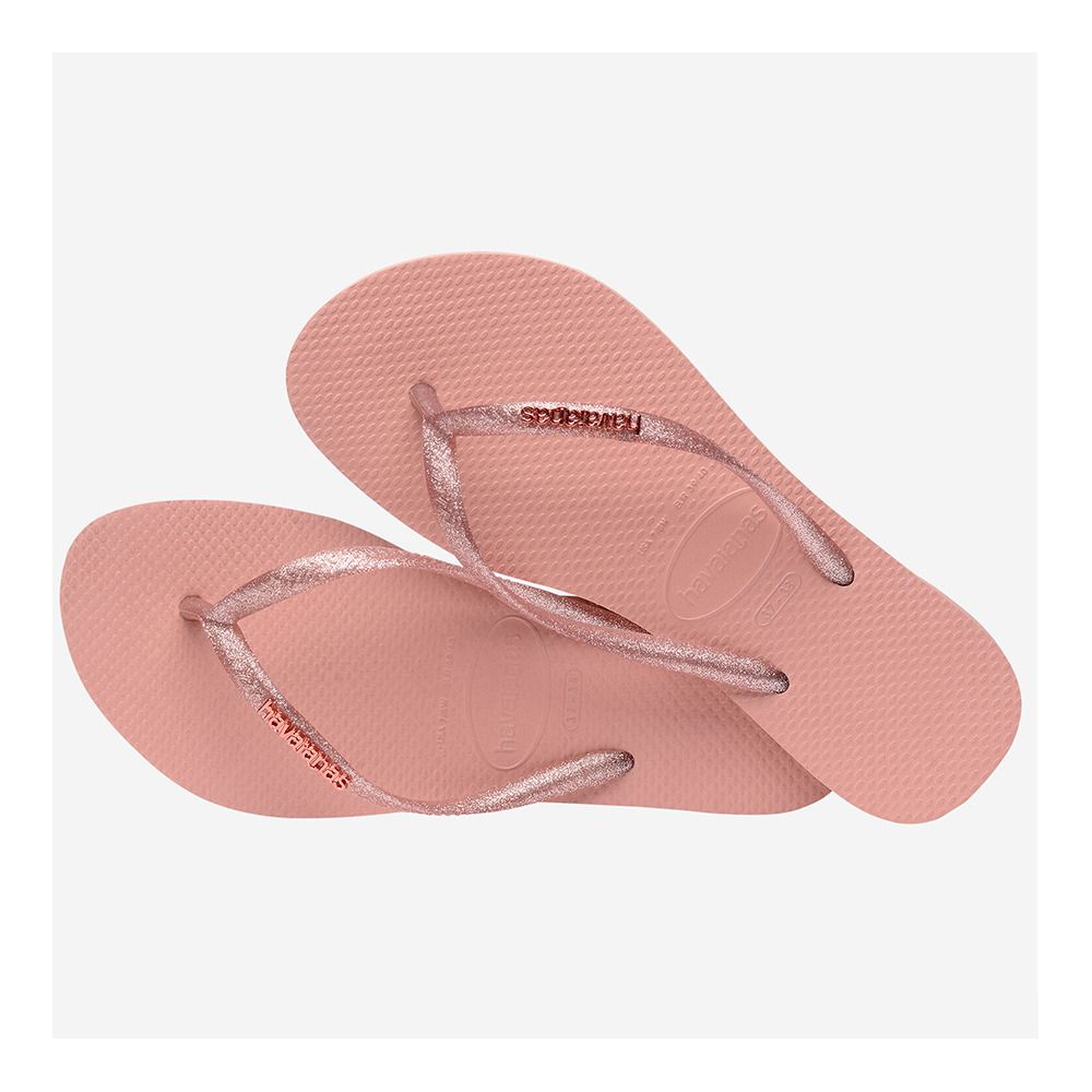 Havaianas SLIM METALLIC - Tongs Femme crocus rose/apricot red