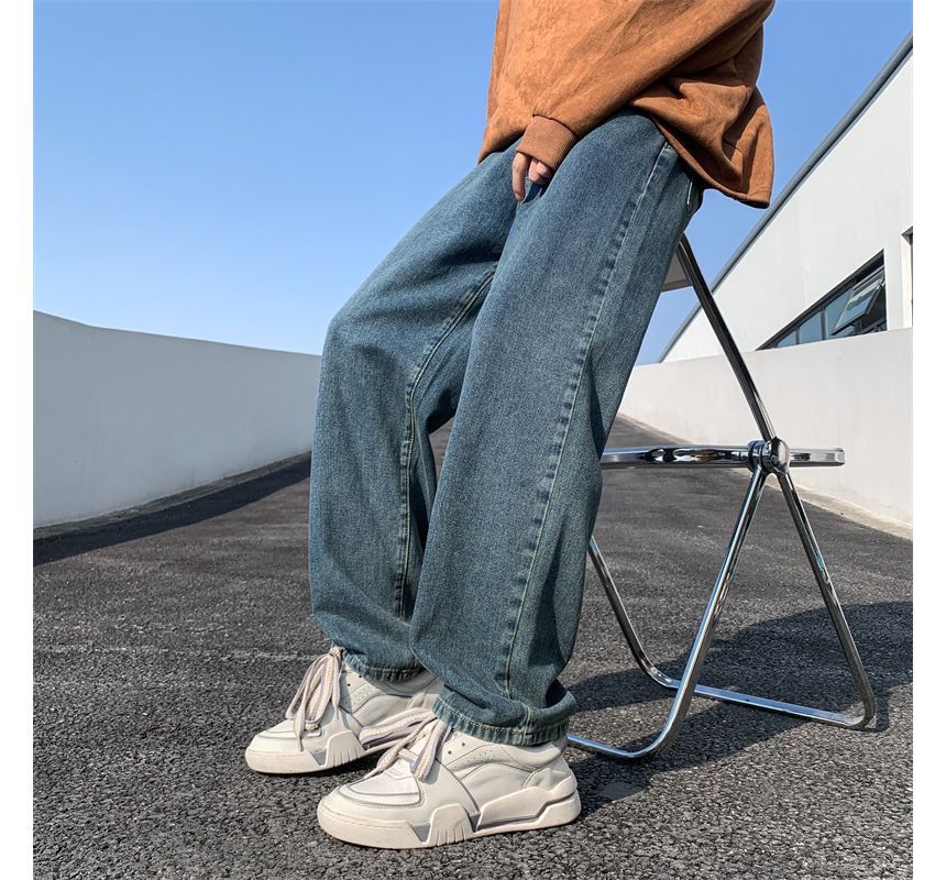 Sherina - Mid Rise Washed Wide Leg Jeans
