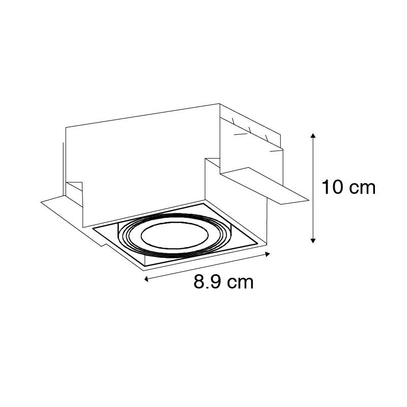 Set van 6 inbouwspot wit GU10 kantelbaar trimless - Oneon