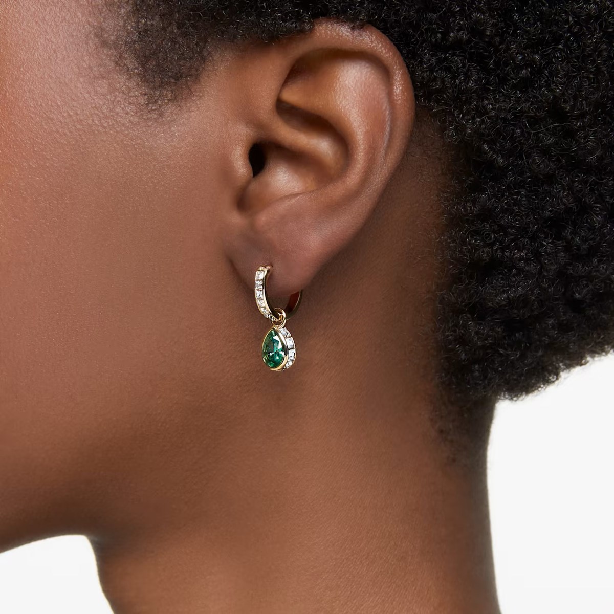 Pendants d'oreilles Swarovski Stilla poire verte