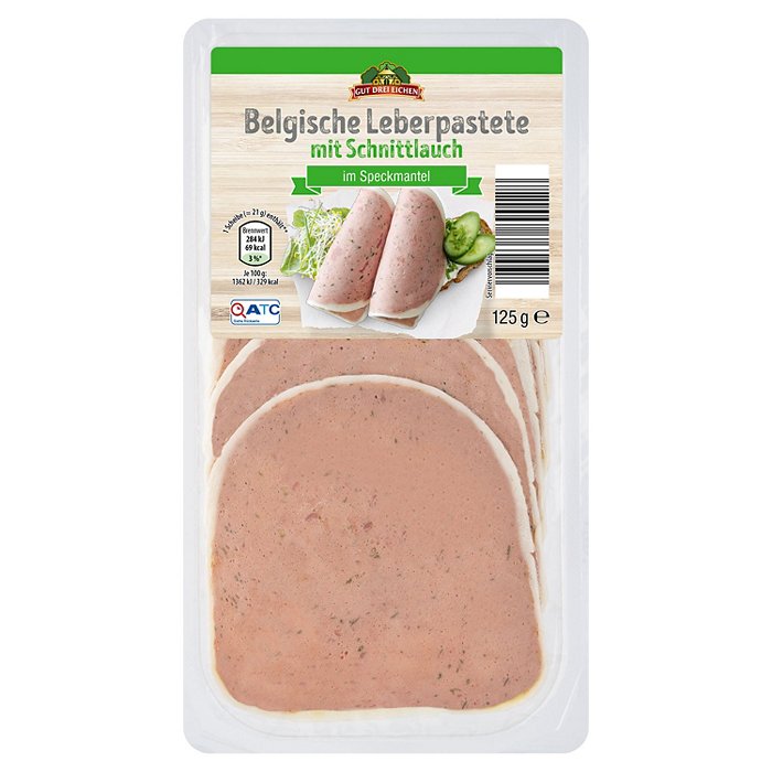 GUT DREI EICHEN Belgische Leberpastete 125 g, Schnittlauch