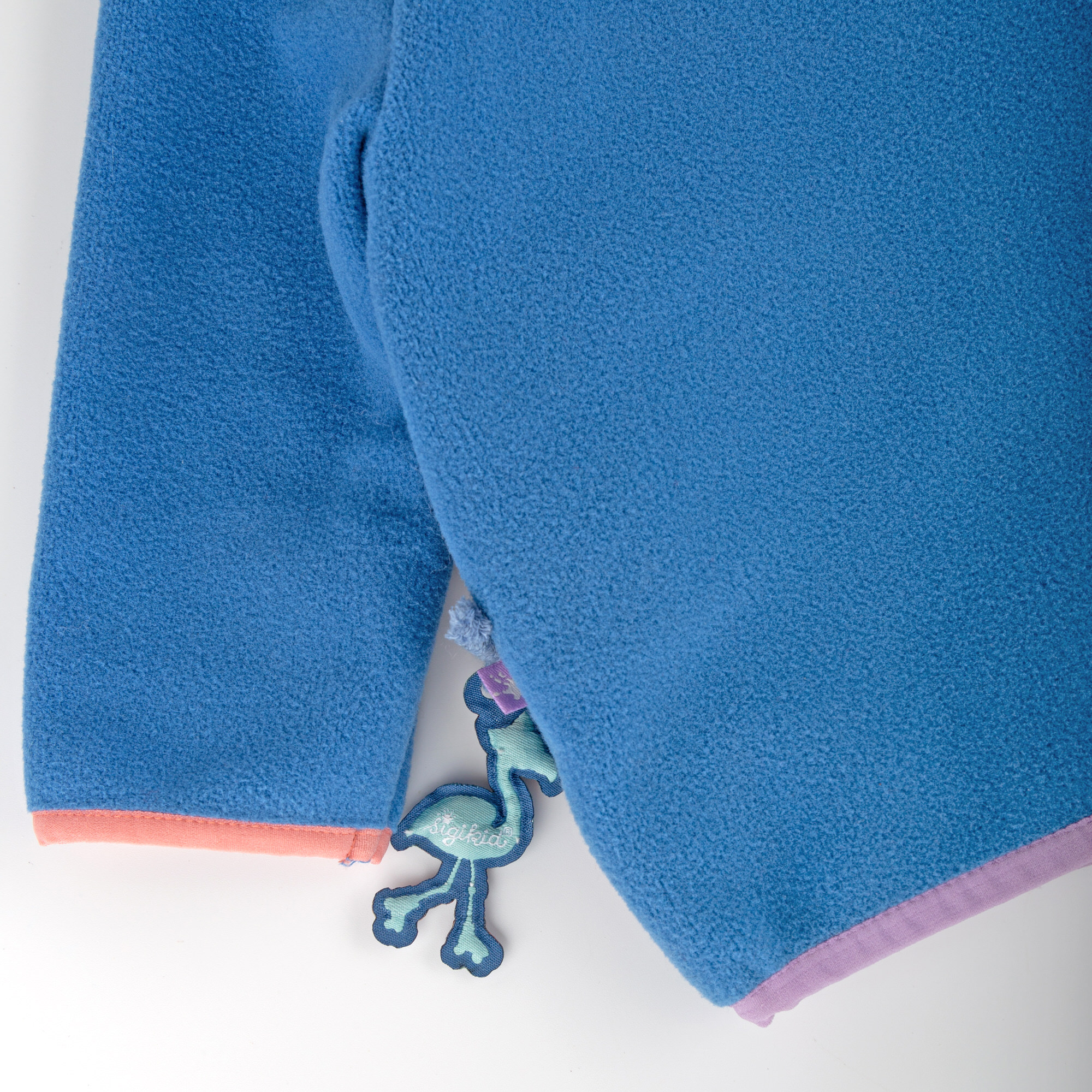 Kapuzen-Fleecejacke B - SKATING FLAMINGO in blau