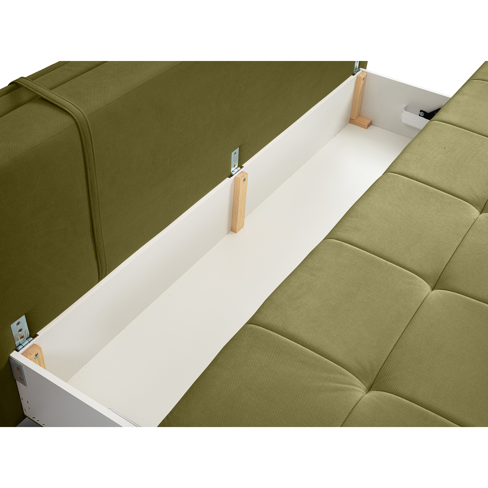 Schlafsofa - olive - Velvet - Liegefunktion und Staukasten