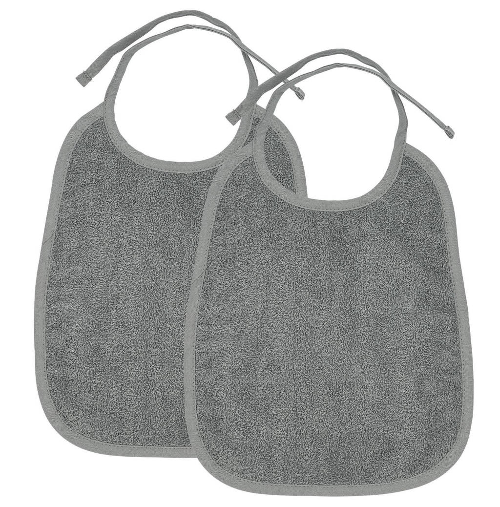 basic badstof slab - set van 2 grijs