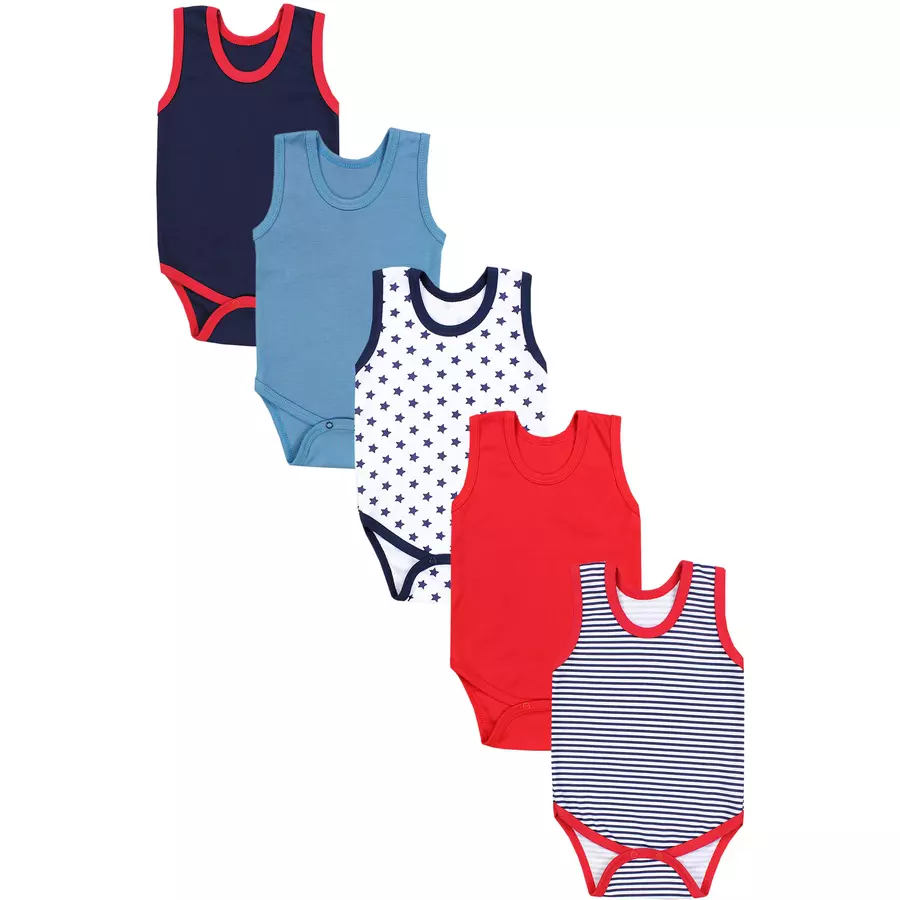 TupTam Baby Jungen Achselbody 5er Pack rot Modell 1