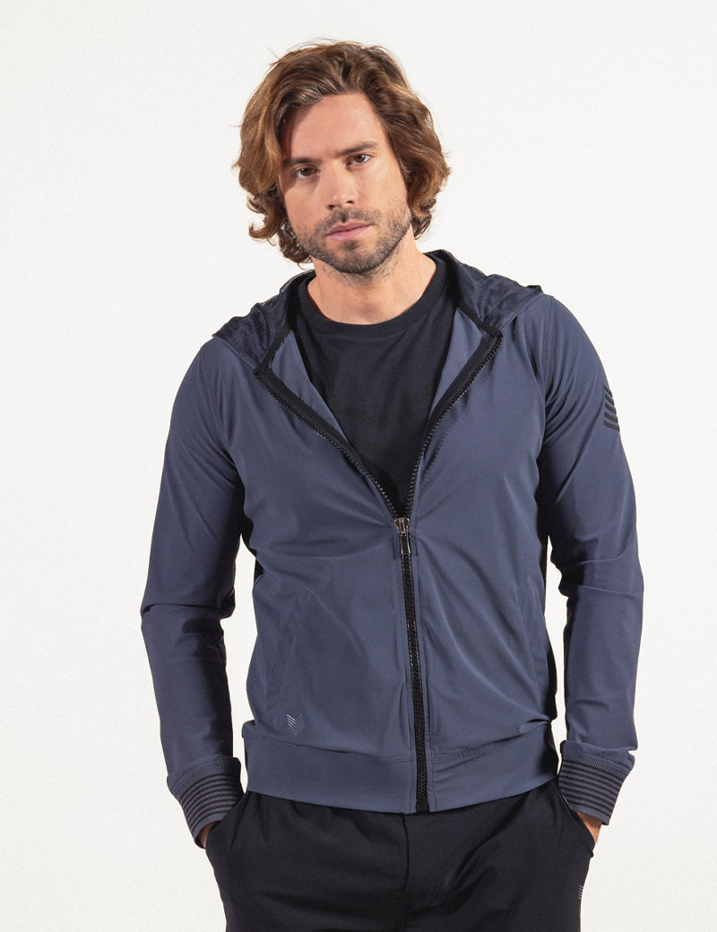 HBT BASICS | KEATON HOOD ZIPPER ANTHRACITE