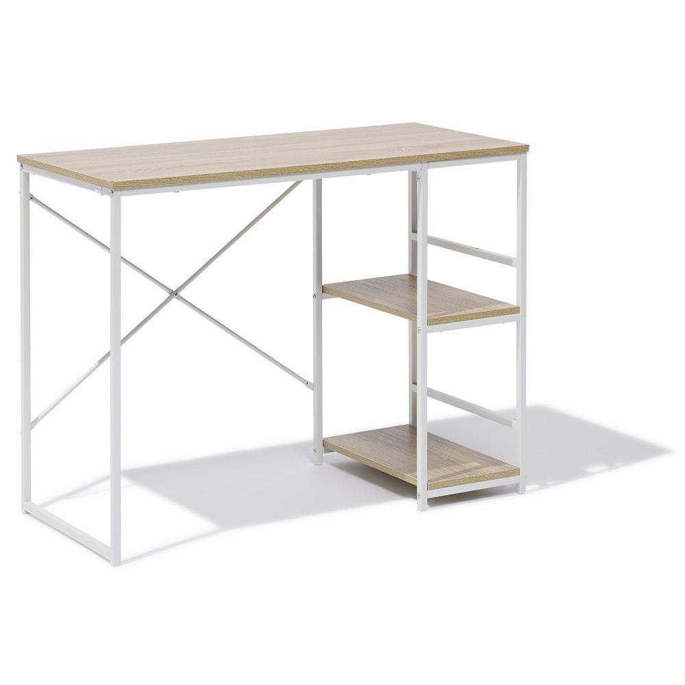 Bureau Lili métal blanc et bois - 100x45xH75cm