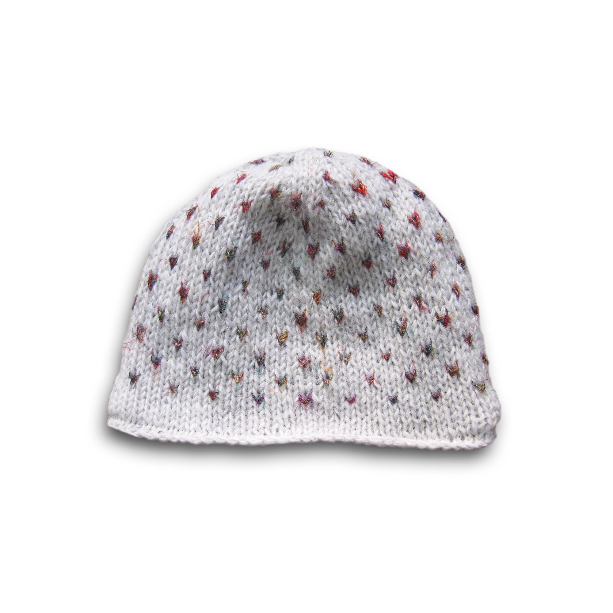 Handgestrickte Mütze, naturweiß, multicolor günstig bestellen