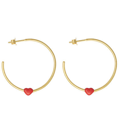 Design Letters ?reringe - Little Big Love Hoops - Guld/R?d
