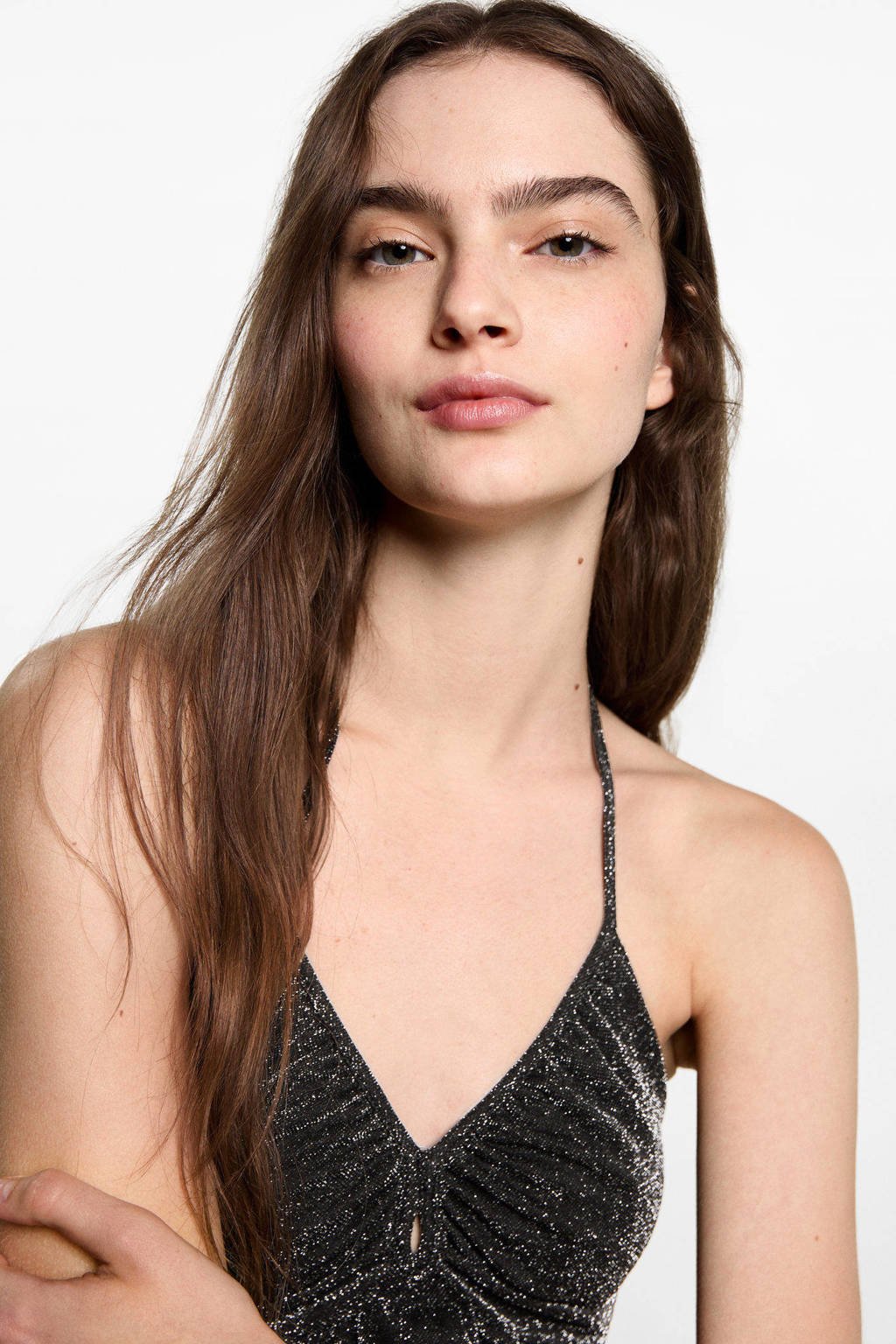 MANGO TEEN haltertop zwart
