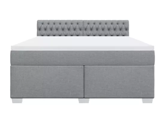 Sommier à lattes de lit avec matelas Gris clair 180x200cm Tissu