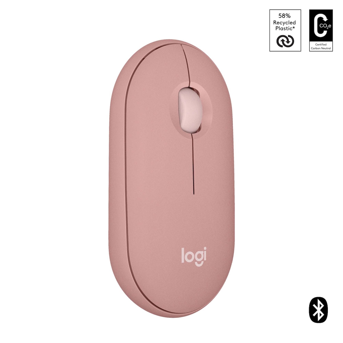 Logitech Pebble Mouse 2 M350s trådløs mus (Rose)