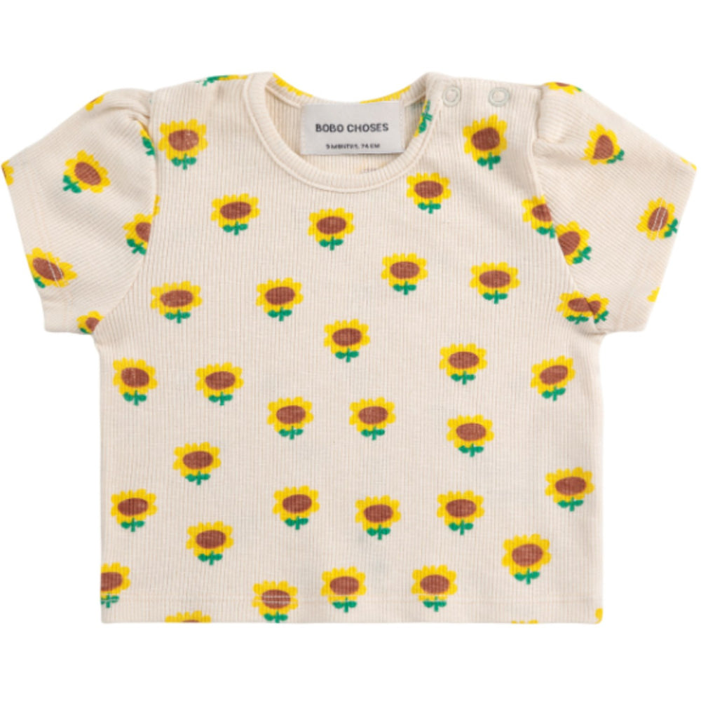 Køb Bobo Choses Beige Sunflower All Over Balloon Sleeve T-Shirt