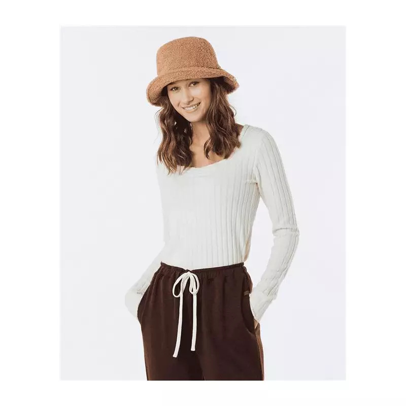 Teeshirt femme RIPCURL Open Neck Cosy Ls Ecru Marle