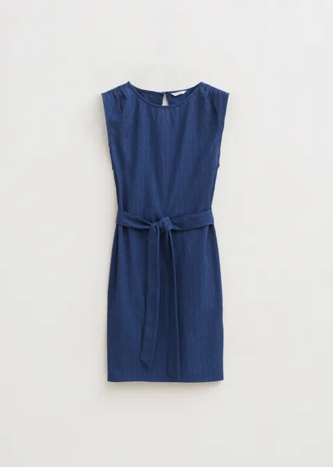 Mini jurk met structuur blauw (INDIGO)