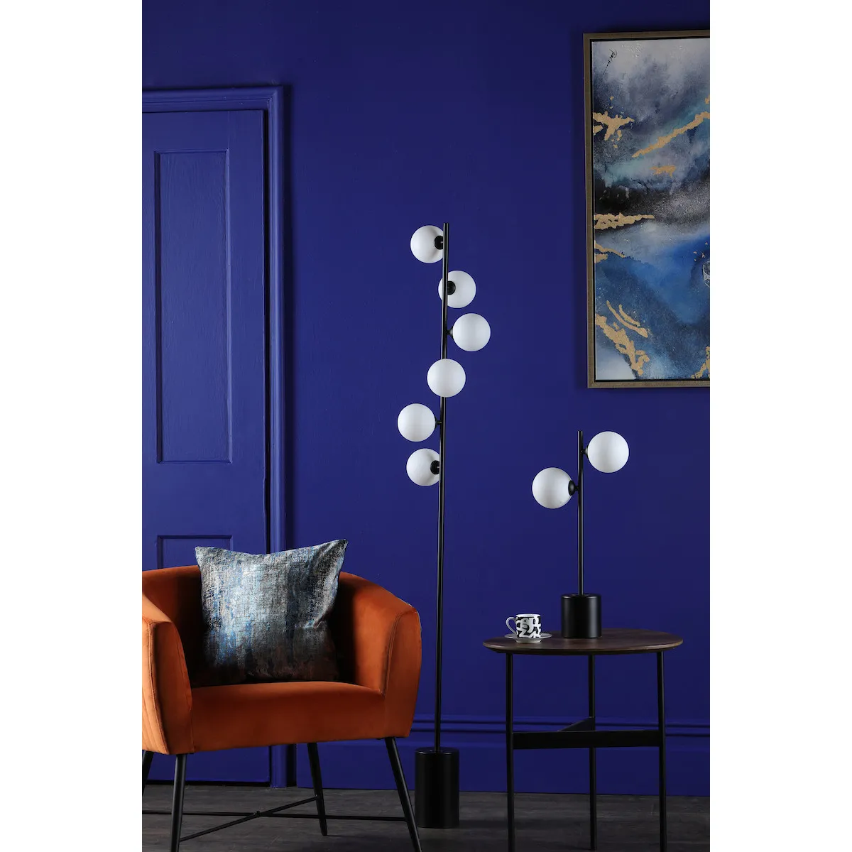 Lumière Dar Spiral Lampadaire - Noir/Opale