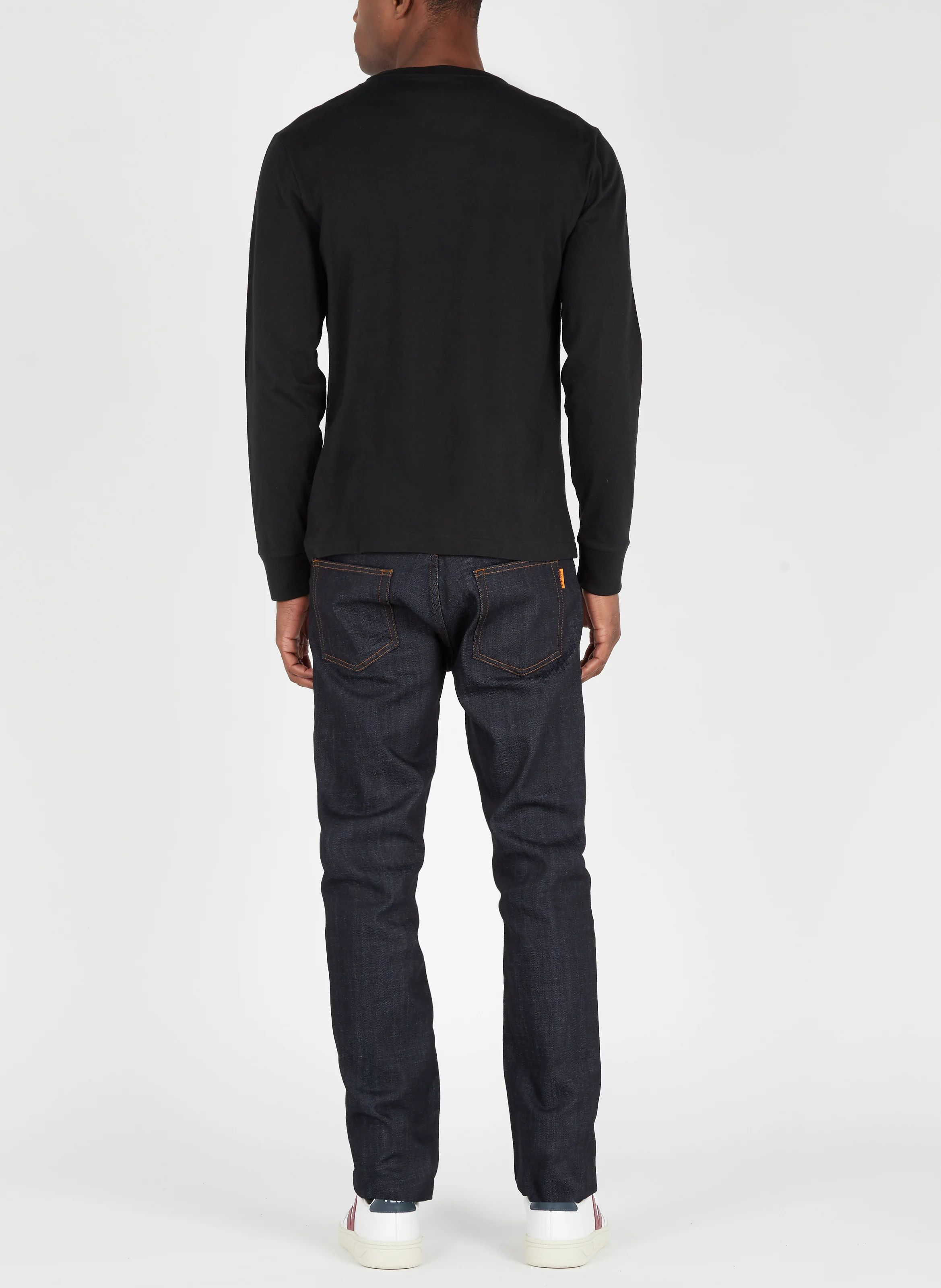 Tee-shirt col rond slim-fit en coton | Noir
