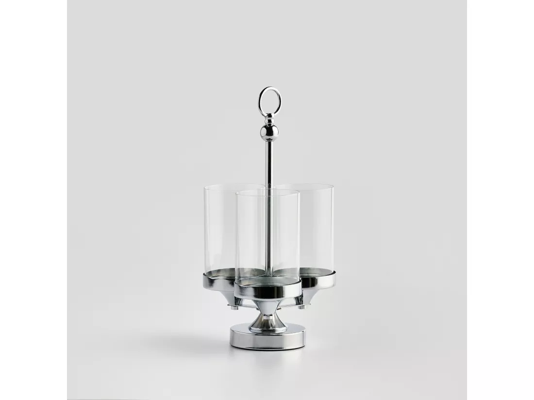 Bougeoir Cassas argent moyen 40 x 21