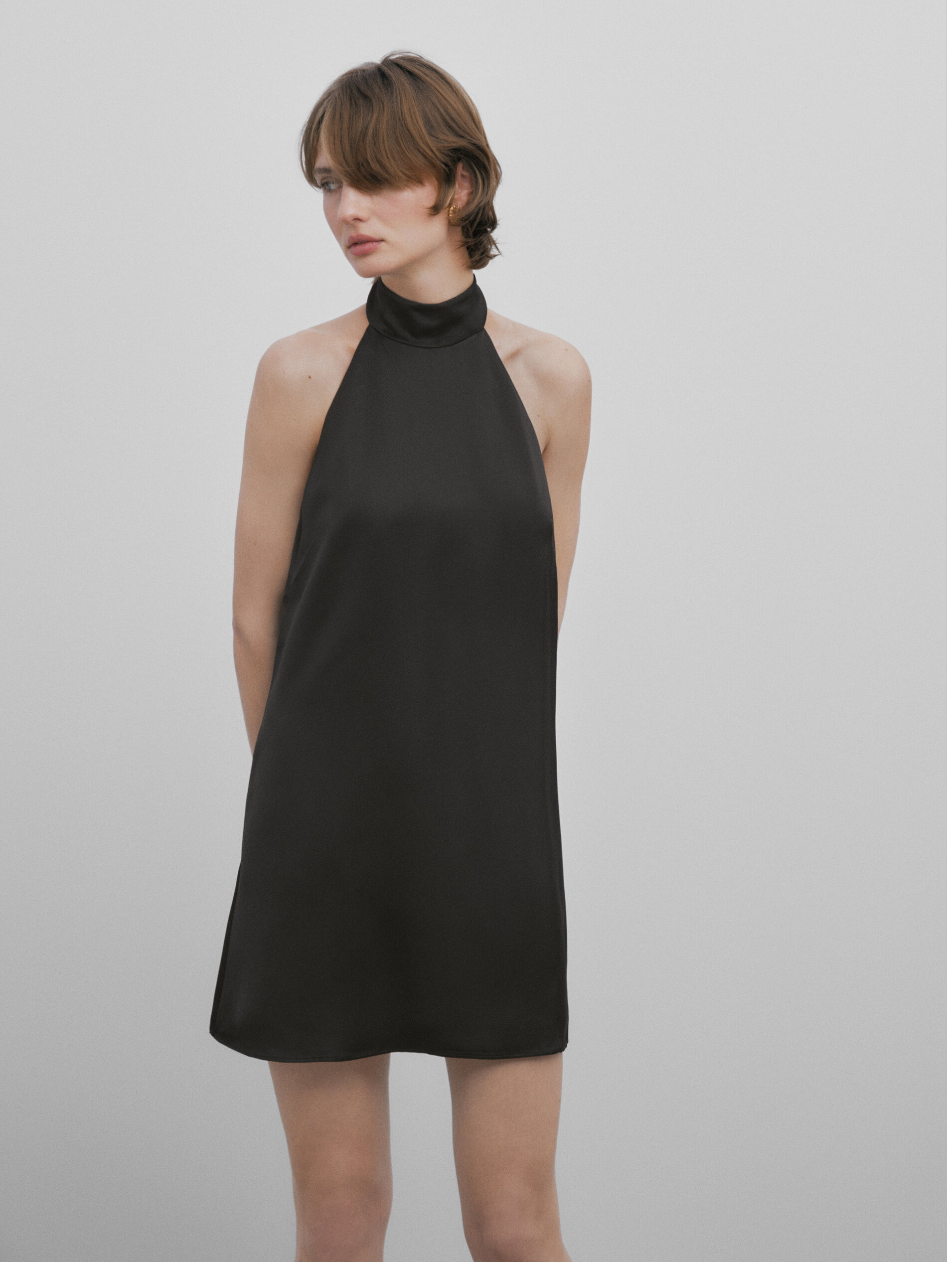 Vestido curto frente única - Studio - PRETO